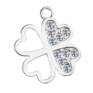 Ciondolo - trifoglio con cristalli GAVBARI*argento AG 925*CHARM 82 ver.2 13x15 mm