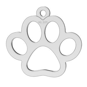 Zampa di cane pendente, argento 925, LK-0365 - 0,50