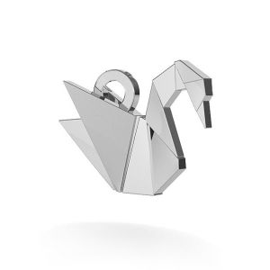 Origami cigno pendente argento, ODL-00031