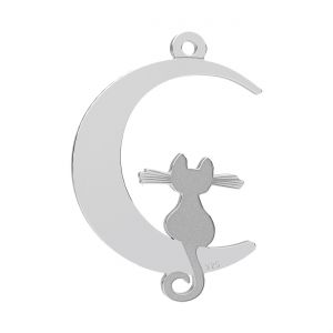 Ciondolo - gatto sulla luna*argento AG 925*LK-0489 - 05 14.9x22 mm