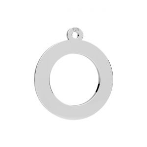 Ciondolo - piastra rotonda con foro*argento AG 925*LK-0539 13x15 mm