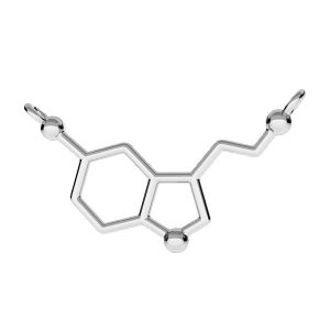 Serotonina formula chimica pendente, argento 925, ODL-00102 13,5x29 mm
