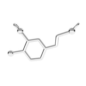 Dopamina formula chimica pendente, argento 925, ODL-00148