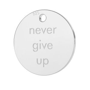 Never give up pendente, LK-0651 - 0,50 11x11 mm