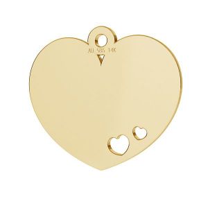 Cuore pendente, oro 14K, LKZ14K-00546 - 0,30 14x15,5 mm