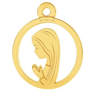 Fiore pendente, oro 14K, LKZ-00661 - 0,30