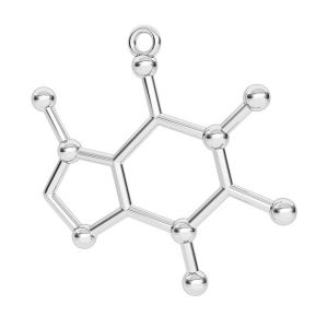 Caffeina formula chimica pendente, argento 925, ODL-00328