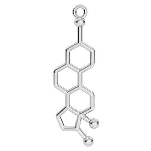 Estrogeni formula chimica pendente, argento 925, ODL-00329