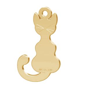 Gatto ciondolo, oro 14K, LKZ-00345 - 0,30