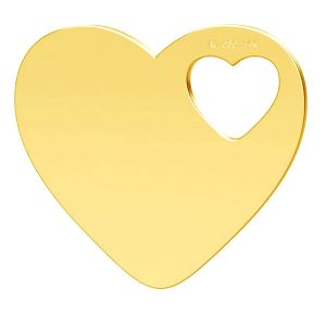 Cuore ciondolo, oro 14K, LKZ-01304 - 0,30