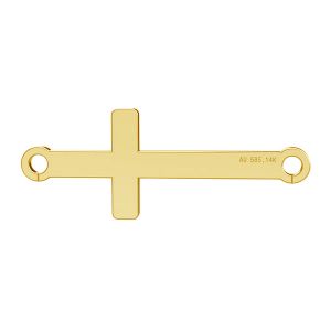 Croce orizzontale ciondolo, oro 14K, LKZ-00524 - 0,30