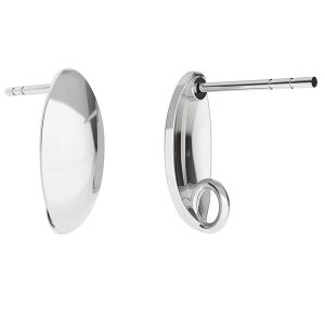 Ovale orecchini, argento 925, ODL-00348 KLS