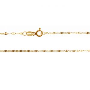 Catena in oro con lucchetto, trama ankara, placca schiacciata*oro AU 585*SG-FBL 030 45 cm