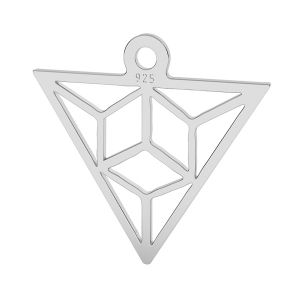 Origami triangolo pendente argento, LK-1508 - 0,50