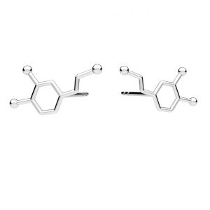 Dopamina formula chimica orecchini, argento 925, ODL-00462 KLS (L+P)