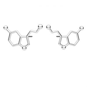 Serotonina formula chimica orecchini, argento 925, ODL-00463 KLS (L+P)