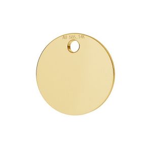Tag rotonda pendente oro 14K LKZ-00025 - 0,30 mm