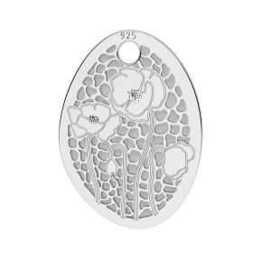 Papaveri pendente argento, LKM-2678 - 0,50 10,9x15 mm