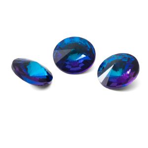 Tondo cristallo 12mm, RIVOLI 12 MM GAVBARI SHIMMER BLUE