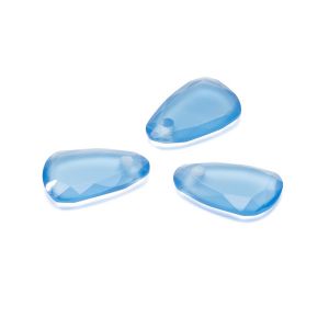 Lacrima piatta pendente, Onice Blu 16 mm, Gavbari pietra semipreziosa 
