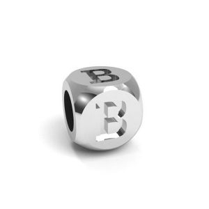 Ciondolo - cubo con lettera B*argento 925*CUBE B 4,8x4,8 mm