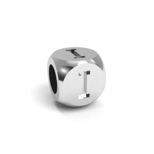 Ciondolo - cubo con lettera I*argento 925*CUBE I 4,8x4,8 mm