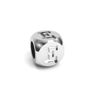 Ciondolo - cubo con lettera Ę*argento 925*CUBE Ę 4,8x4,8 mm