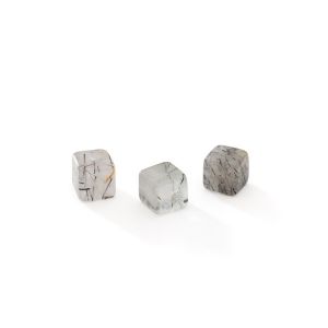 Quarzo rutilo nero CUBO 6 MM GAVBARI, pietra semipreziosa 