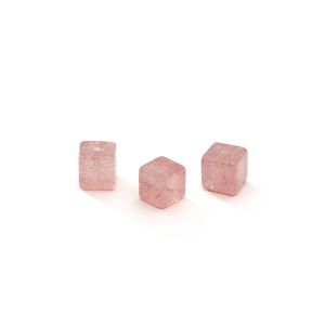 Quarzo fragola CUBO 6 MM GAVBARI, pietra semipreziosa 