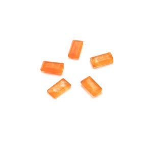Rettangolo, fondo piatto, Giada arancione 2,5x5 MM, pietra semipreziosa 