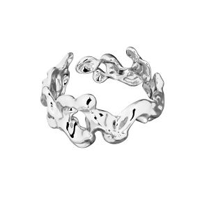 Onde gocce anello, argento 925, U-RING OWS-00122 10x19,1 mm