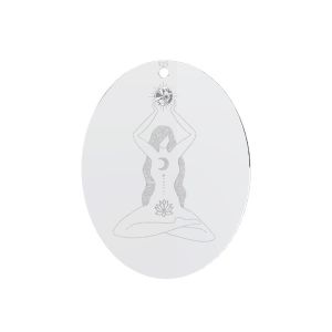 Pendente meditazione con cristallo Gavbari*argento 925*LKM-3059 - 0,50 20x25 mm ver.2