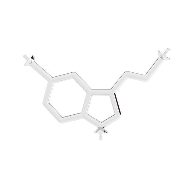 Serotonina formula chimica pendente, argento 925, ODL-00742 13,5x29 mm