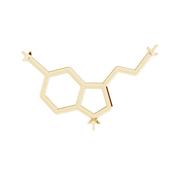 Serotonina formula chimica pendente, argento 925, ODL-00742 13,5x29 mm