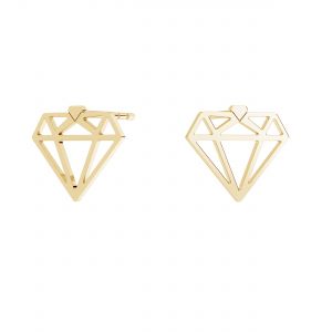 Diamante orecchini, oro 585 14K, KLS LKZ14K-50115 10,2x11,7 mm - 0,30 mm