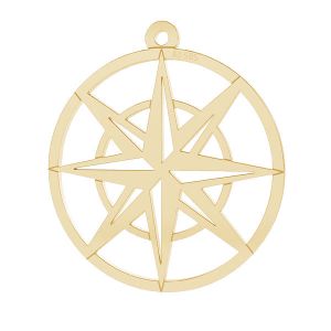Bussola rosa dei venti pendente*oro 585*LKZ14K-50123- 0,30 25x25 mm