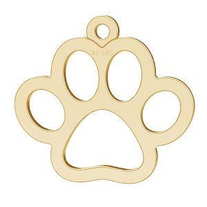Zampa di cane pendente*oro 585*LKZ14K-50118- 0,30 14,5x15,5 mm