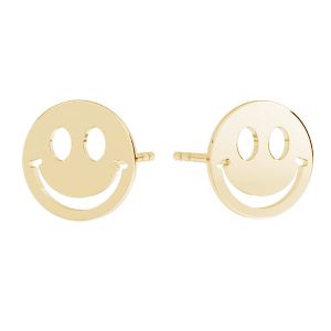 Sorriso emoticon orecchini, oro 585 14K, KLS LKZ14K-50129 10x10 mm - 0,30 mm
