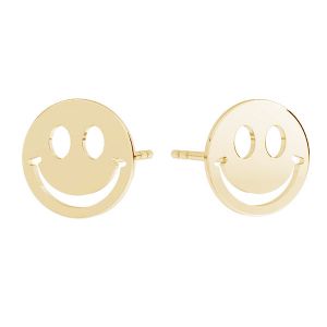 Sorriso emoticon orecchini, oro 585 14K, KLS LKZ14K-50129 10x10 mm - 0,30 mm