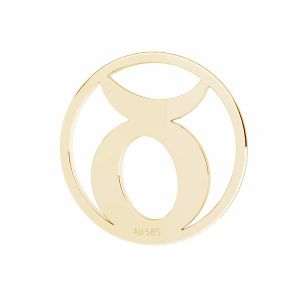 Toro pendente zodiaco, oro 585 14K, LKZ14K-50181 - 0,30 12x12 mm