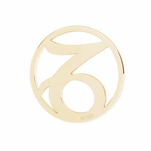 Capricorno pendente zodiaco, oro 585 14K, LKZ14K-50182 - 0,30 12x12 mm