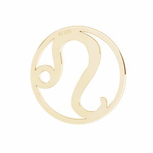Leone pendente zodiaco, oro 585 14K, LKZ14K-50183 - 0,30 12x12 mm