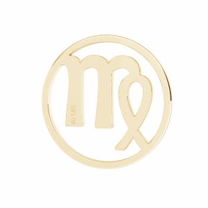 Vergine pendente zodiaco, oro 585 14K, LKZ14K-50184 - 0,30 12x12 mm