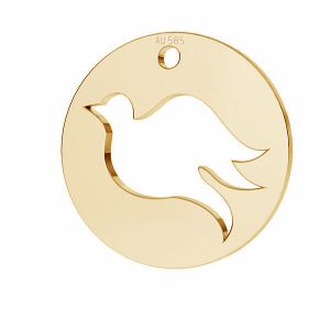 Tag rotonda pendente oro 14K LKZ14K-50195 - 0,30 13 mm