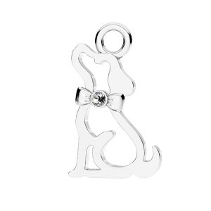 Ciondolo cane con cristallo, argento 925, ODL-01038 ver.2 9,2x15,5 mm