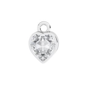 Ciondolo cuore in cristallo, argento 925, ODL-00988 6,4x10 mm ver.2