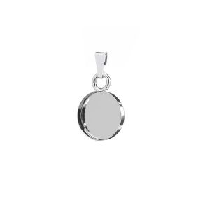 Pendente cabochon tondo, base in resina, argento 925, KR FMG-R 2,1x5,8 mm