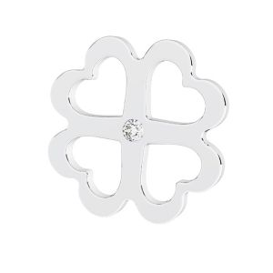 Pendente trifoglio insieme a Gavbari cristalli, argento 925, ODL-01035 ver.2 14x14 mm