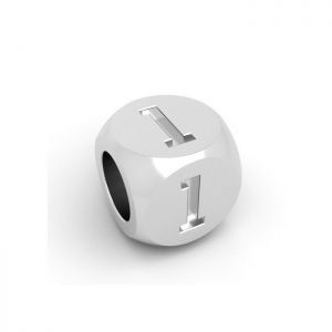 Ciondolo - cubo con cifra 1*argento 925*CUBE 1 4,8x4,8 mm