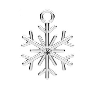 Fiocco di neve pendente argento, ODL-01124 13,5x18 mm ver.2